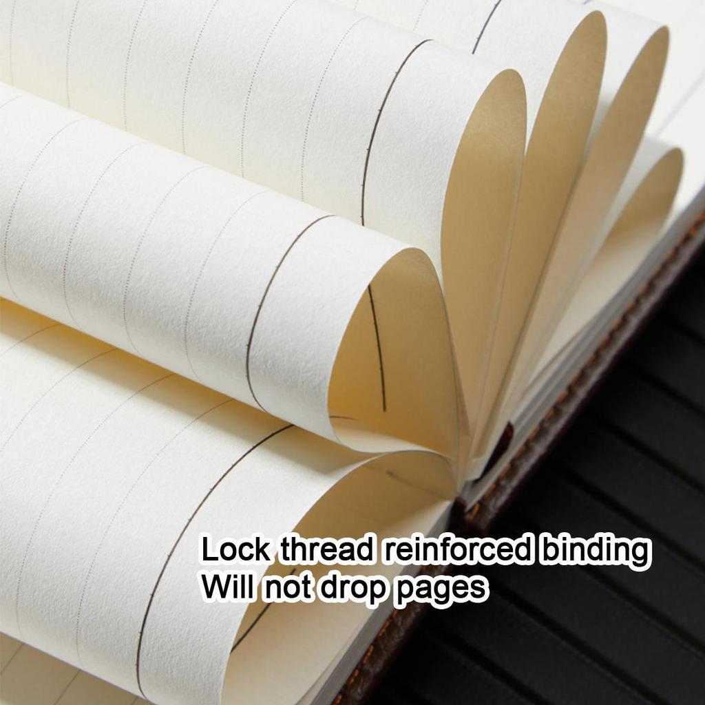 A5 genuine leather notebook, business meeting record book, student diary, notepad, handbook, 100 sheets 200 pages