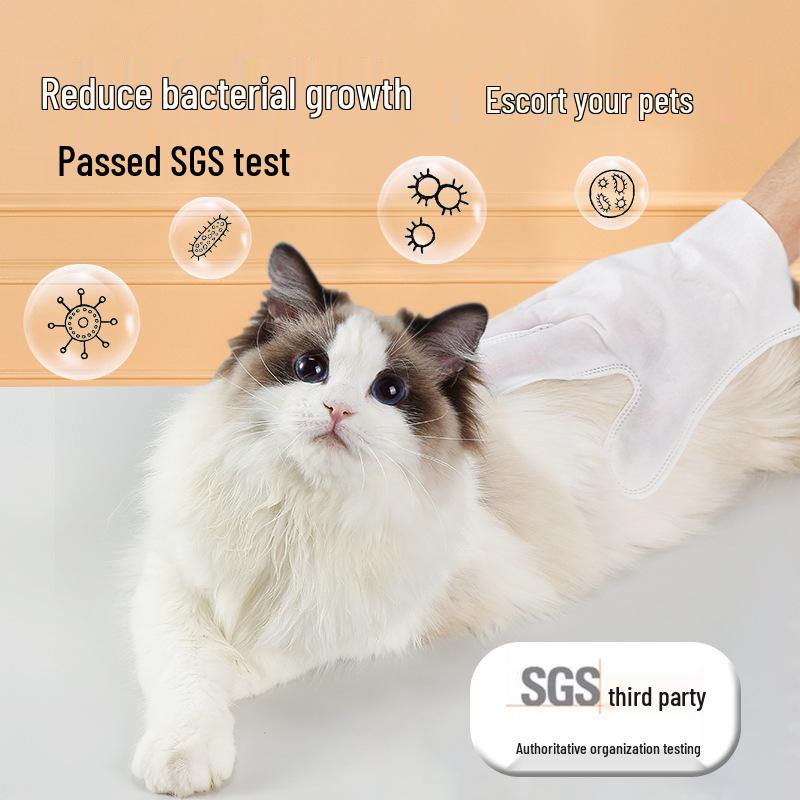 Pet Cat and Dog No-Wash Cleaning Wipes: Deodorizing, Dry Bathing Gloves for Cats and Dogs