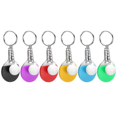 6ks Mini Stolní tenis Raketa Klíčenka Přívěsek na klíče Pingpong Bat Keyfob Taška Závěsy