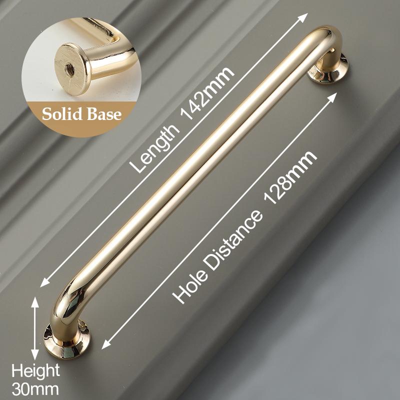KAK Zinc Alloy Bright Gold Cabinet Pulls Light Luxury Stylish Kitchen Handles for Furniture Drawer Knobs Cabinet Hardware