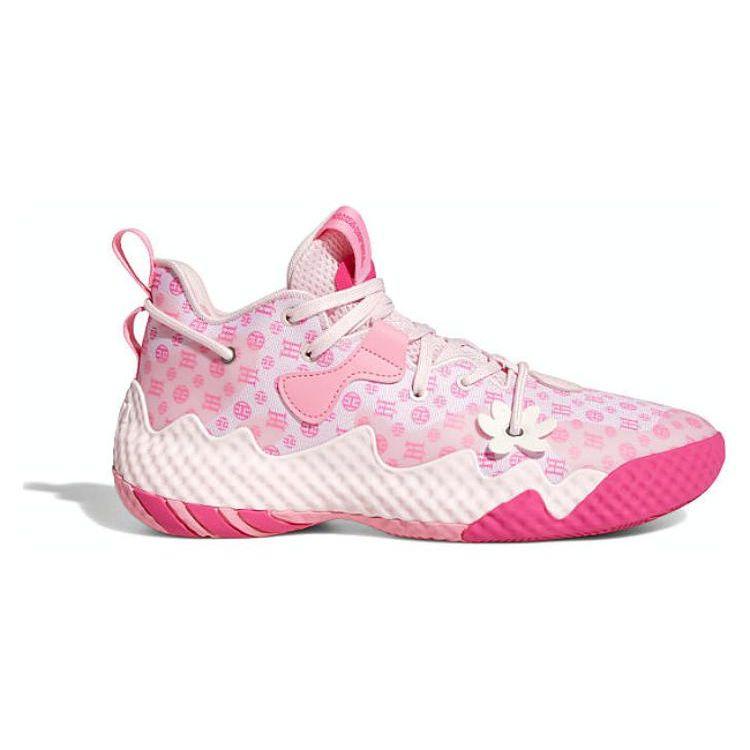 adidas Harden Vol. 6 J Clear Pink Monogram Kids Sneakers Cloud-White Team-Real-Magenta GV7059