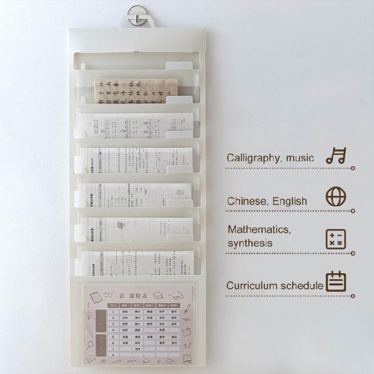 Wall Hanging File Organizers Expandable File Folder with Handle 6 Pocket Expanding Document Bag Portable Filing Folder