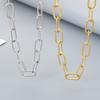 Kalen Stainless Steel Paperclip Chain Necklace for Men 10MM Gold Color Metal Accessory Adjustable Minimalist Fashion Jewelry