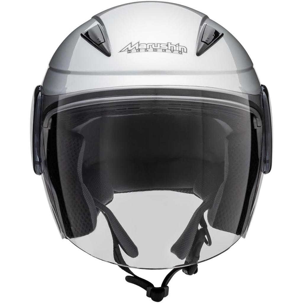 Kask motocyklowy Marushin w rozmiarze XL, kask półotwarty, M-520XL, srebrny, (61-62cm)