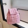 18L Quilted Backpack for Women Puffer Hiker Pack Top Flap Drawstring Backpack Padding Travel Cloud Gym Bag