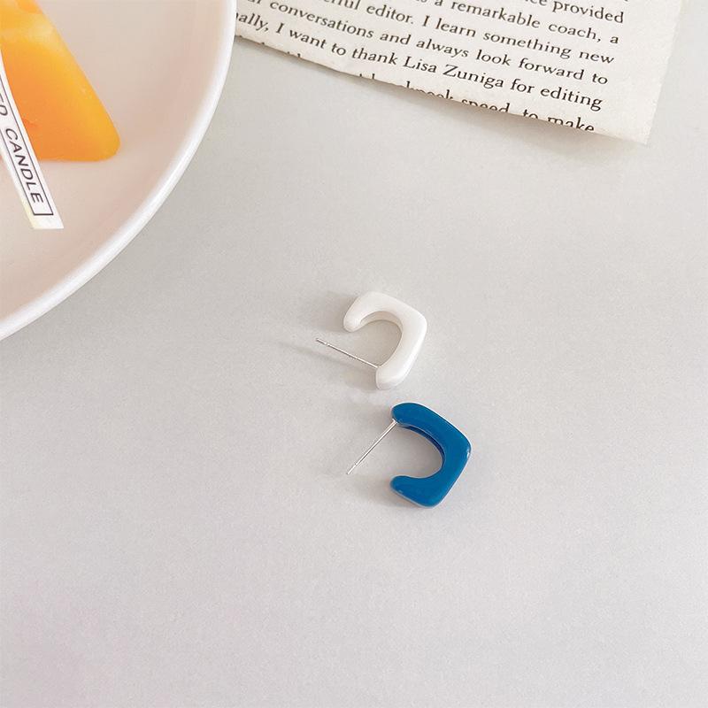 

Новые минималистичные асимметричные контрастные геометрические квадратные серьги ярких цветов