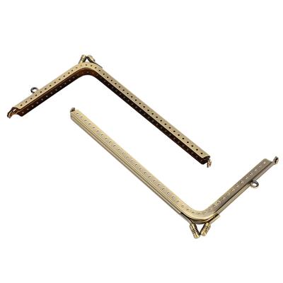 2PCs Metal Purse Frame Bag Clasp Lock Tailor DIY Accessories Alloy L Shaped Smooth 18.5cm
