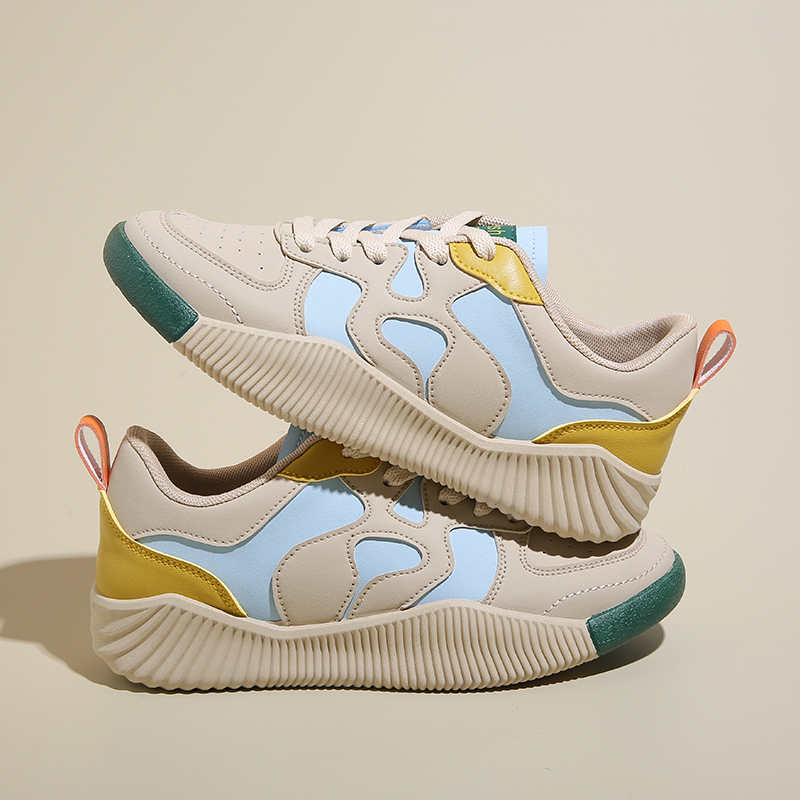 Thick Heel Normal Leather Deodorant Shoes Skateboarding Women's Youth Sneakers Ladies Boot Sport Hand Made Stylish Loafers