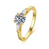 Women's 925 Sterling Silver D Color 1 Carat Moissanite Three-Stone Proposal Ring