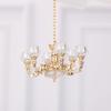 Realistic 1/12 Scale Miniature Chandelier Hanging Ceiling Light Model Figure For Life like Doll House Living Room Setup