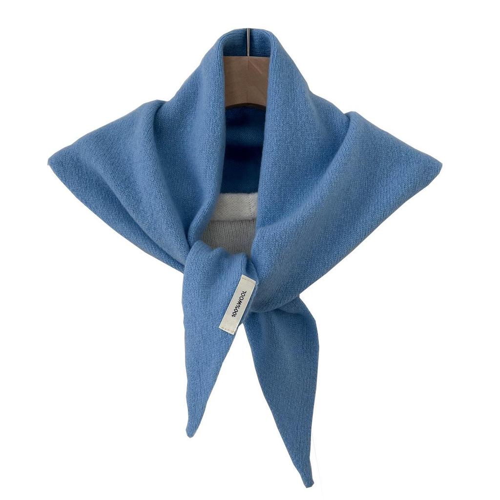 Australijski Szal Trójkątny Damski z Wełny i Kaszmiru - Wszechstronny Jednolity Kolor Ocieplacz na Szyję