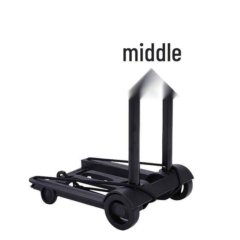 

Складана ручна візок з 2 колесами, залізна труба: Легкий багаж та візок для покупок чорний