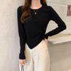 2025 Korean Chic Irregular Design Long-Sleeve T-Shirt for Women