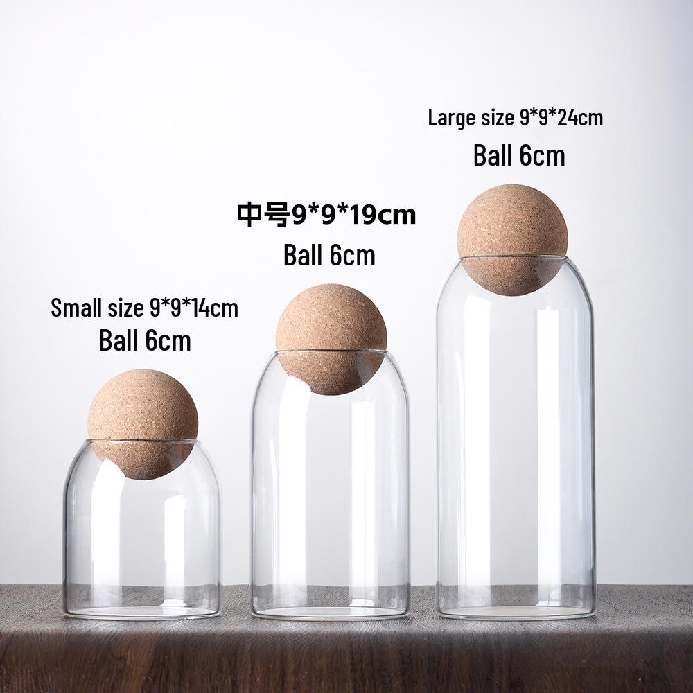 Modern Glass Coffee Bean and Tea Storage Jar with Cork Stopper