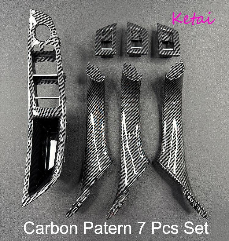 Factory Carbon Fiber Inner Handle Interior Door Handle for F10 F11 BMW 5 Series Armrest Pull Trim Cover 7 Pcs Set