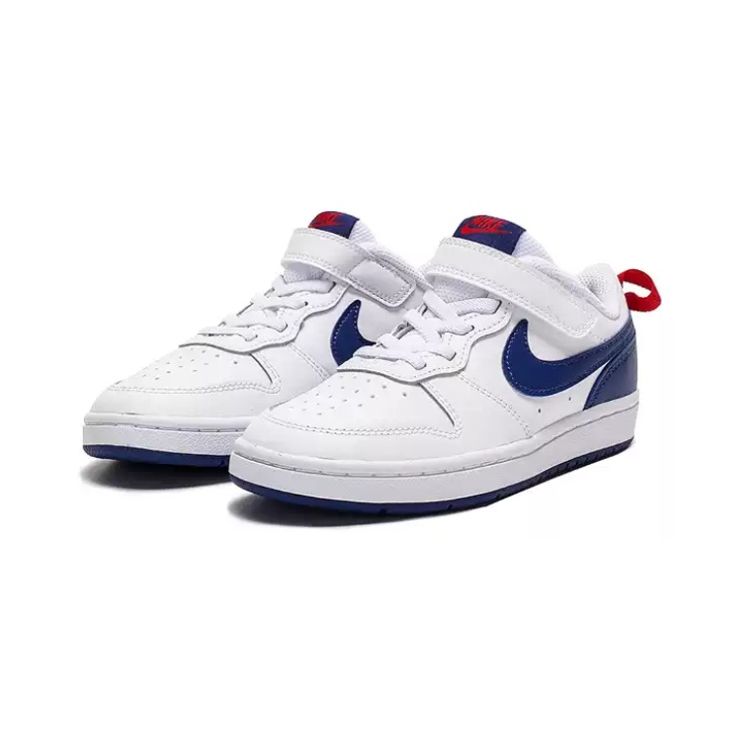 Nike Court Borough Low PS White Deep Royal Kids Sneakers University-Red BQ5451-113