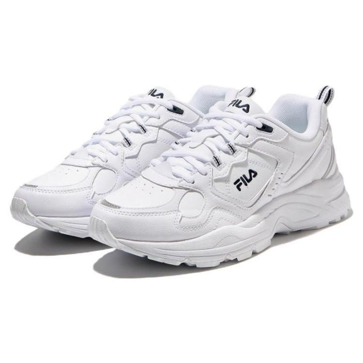 FILA Ranger Leather Low top Casual Shoes Unisex White Black Korean Style 1RM02256E_100