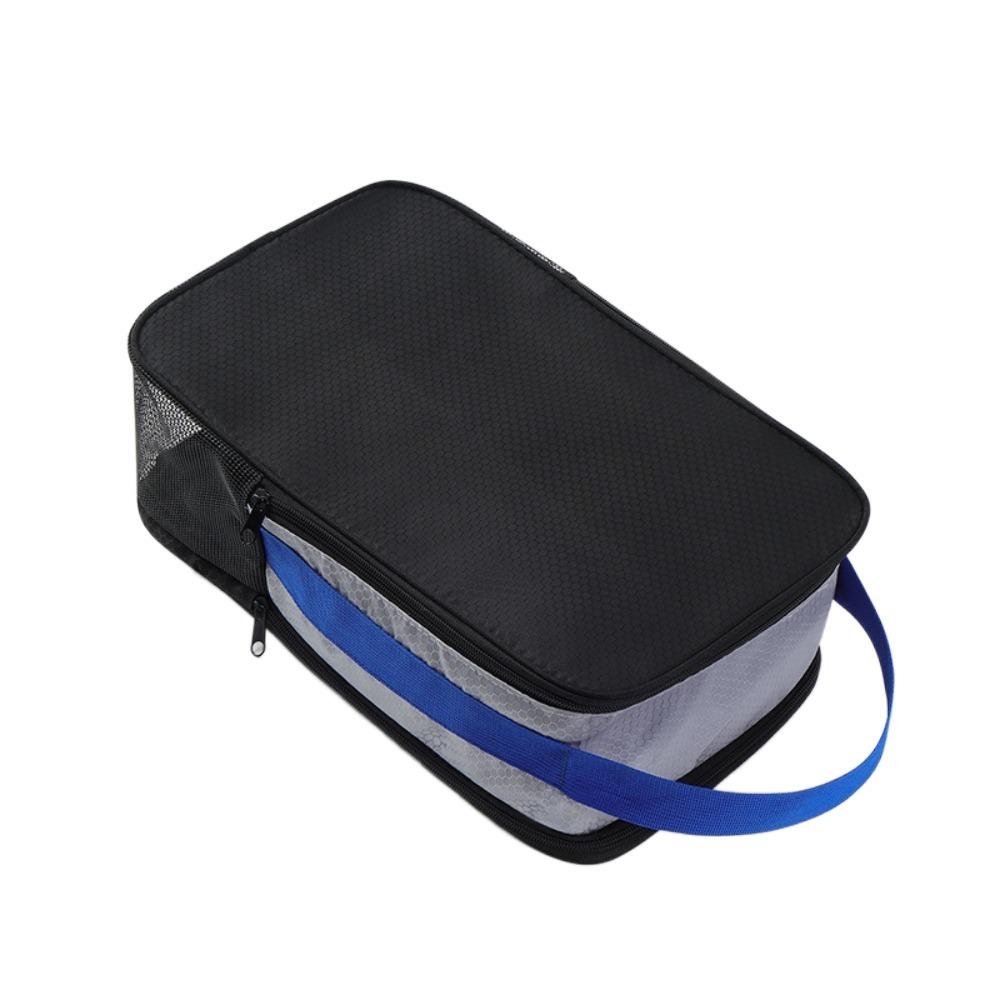 

Double-layer Pocket Shoes Portable Handbag Solid Color Slippers Organizers Pouch Camping синій