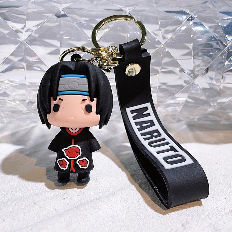 Naruto Anime Keychain Pendant Cartoon Naruto Kakashi Uchiha Itachi Key Chain Backpack Bag Car Keyring Prop Gift