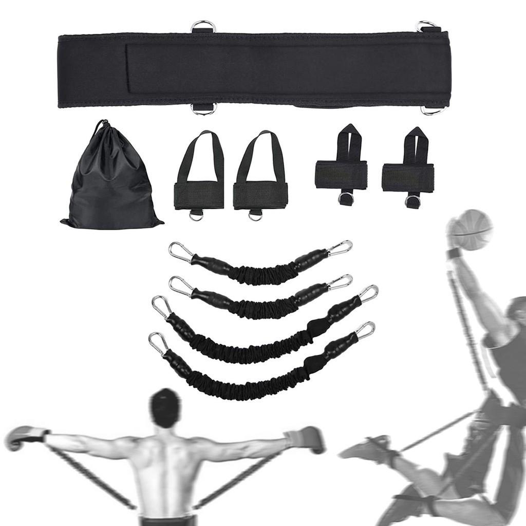 Adjustable Waist Strap 140lbs Home Fighting Jump Resistance Training Device Boxing Resistance Bands Set