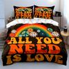 Retro Rainbow Peace Design Bedding Duvet Cover Set Duvet Cover Pillowcases  (1*Duvet Cover 2*Pillowcases, without duvet insert)