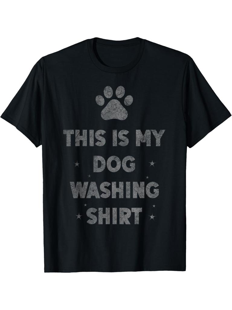 Dog Washing T-shirt Pet Lover Gift Paw Print Shirt