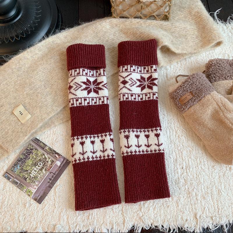 Autumn and Winter Socks for Women, Thick and Warm Wool Pile Socks, Retro Calf Socks