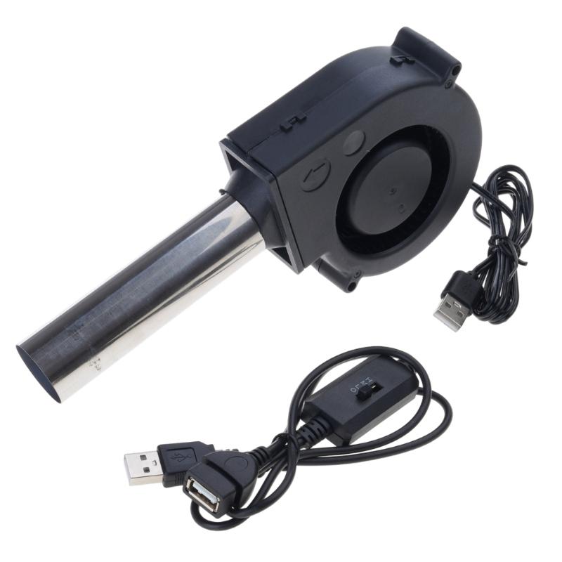 

High Efficiency 5V Centrifugal Fan With Long Steel Tube For Outdoor Cooking Three Speed Mode Portable Firepit Accessory 1