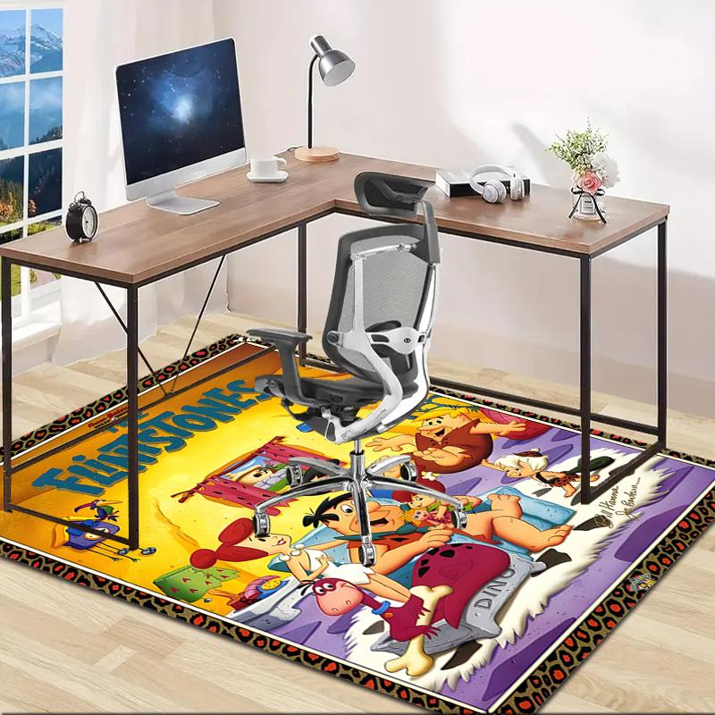1pc Flintstone Design Area Rug - Non-Slip, Soft & Cozy Floor Mat for Living Room, Bedroom, Office - Indoor/Outdoor Decorative Carpet