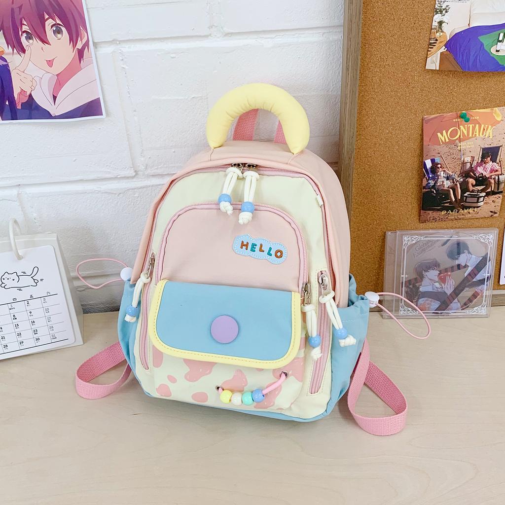 Schoolbag small fresh high-value girl leisure travel backpack contrasting colors versatile middle school students make-up class mini schoolbag