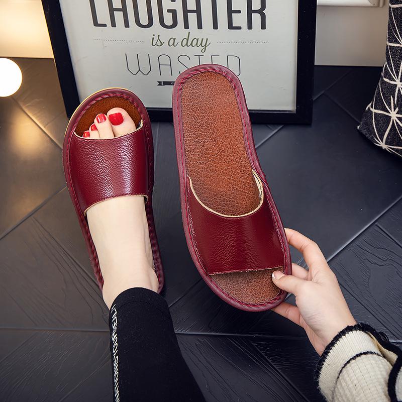 Waterproof Non-Slip Indoor Leather Slippers for Men & Women - Perfect for Bathroom or Home Use