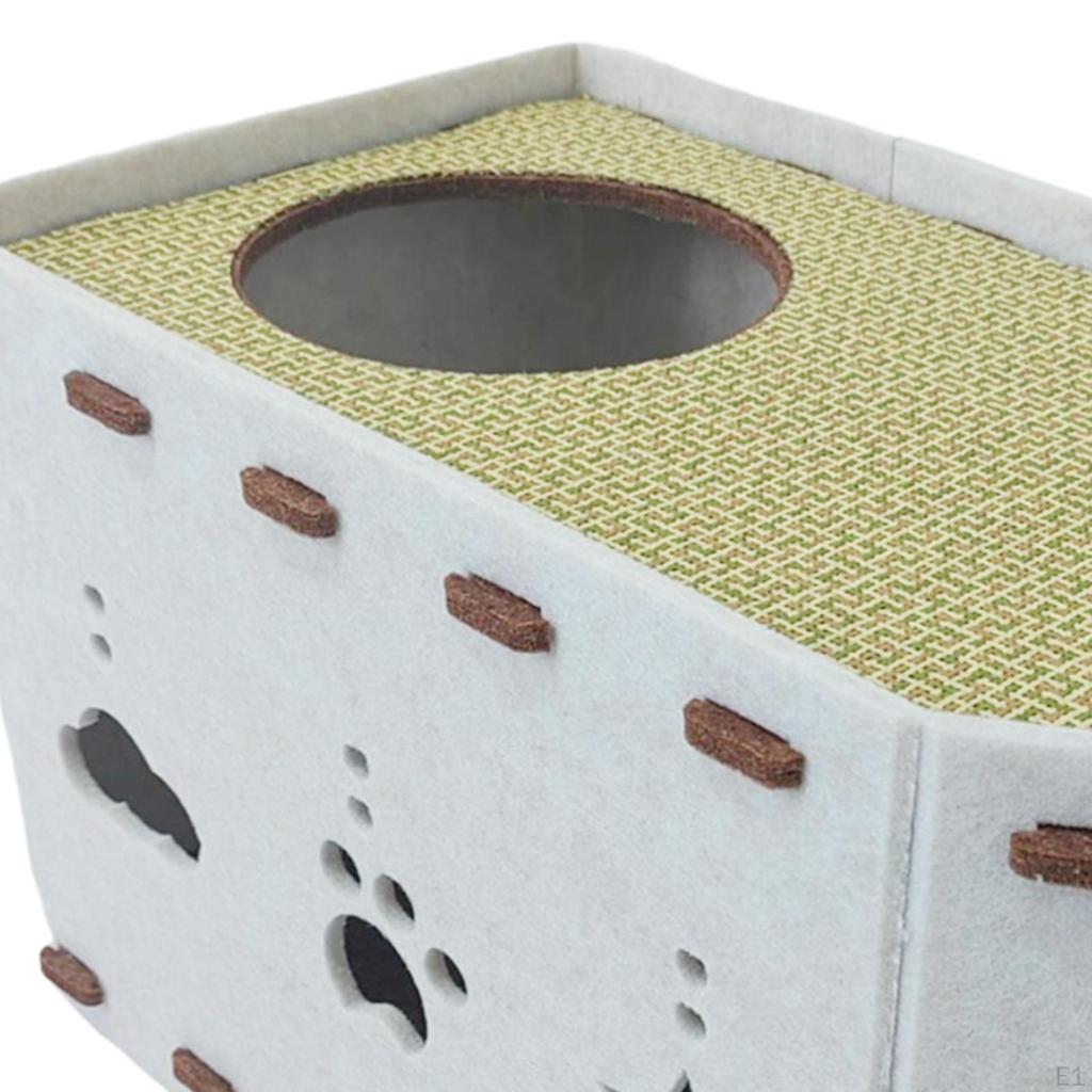 2 In 1 Indoor Cat Cave House Large Scratcher Cozy Hideaway Climbing Kitten Bed