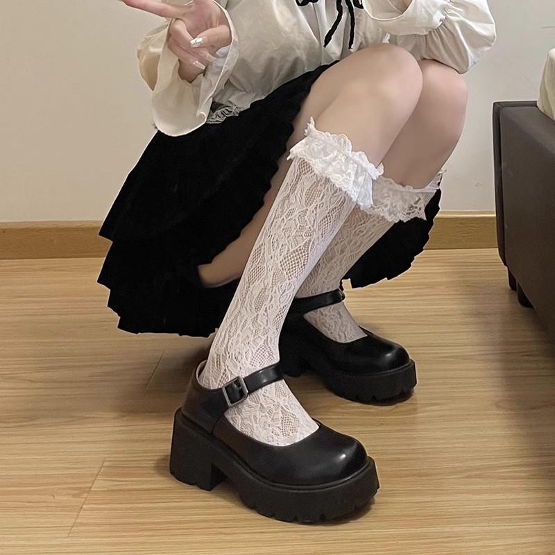 Women's Lolita Lace Mid-Length Breathable Socks for Spring & Summer