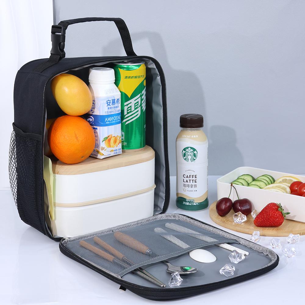 Large Capacity Lunch Bag Portable Picnic Food Storage Bag with Handle Multi-functional Insulated Multiple Pockets Lunch Bags