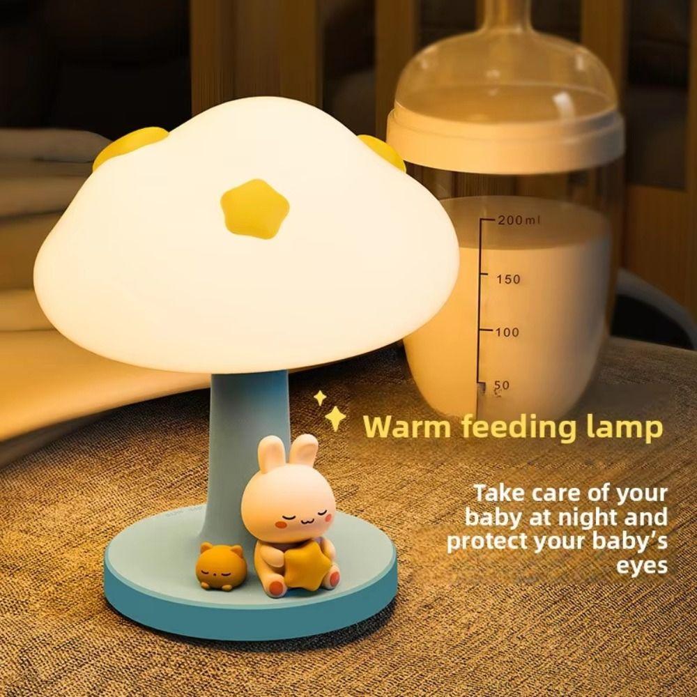 USB Charging Cloud Table Lamp Timed Bedside Table Lamp Sleeping Atmosphere Light Home Decor