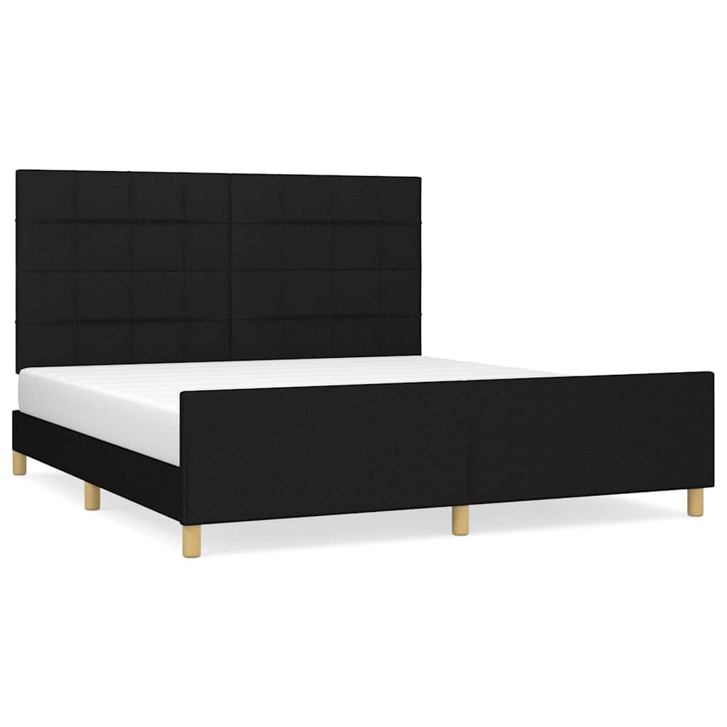 vidaXL Bettgestell ohne Matratze Schwarz 160x200 cm Stoff
