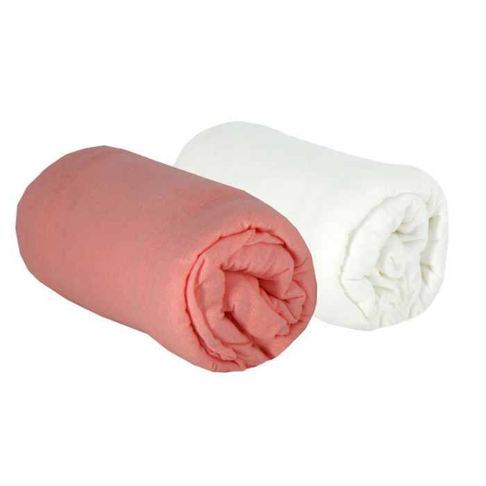 BABYCALIN Lot de 2 draps housse 70x140cm Terracotta