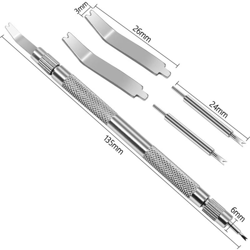 5pcs 45#steel Watch Strap Removal Tool Double Head Screwdriver Tool For Adjustment Replacing Removal