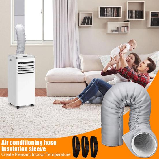 Portable AC Hose Insulation Sleeve with Conditioner Hose Cover 5/5.9-inch Adjustable Straps Air Diameter Air