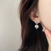 Retro artificial pearl earrings women's new popular stud earrings temperament light luxury silver needle unique earrings