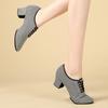 Adult Mid-Heel Soft Sole Dance Shoes: Houndstooth Pattern for Ballroom, Modern, Latin, and Cha-Cha Performances