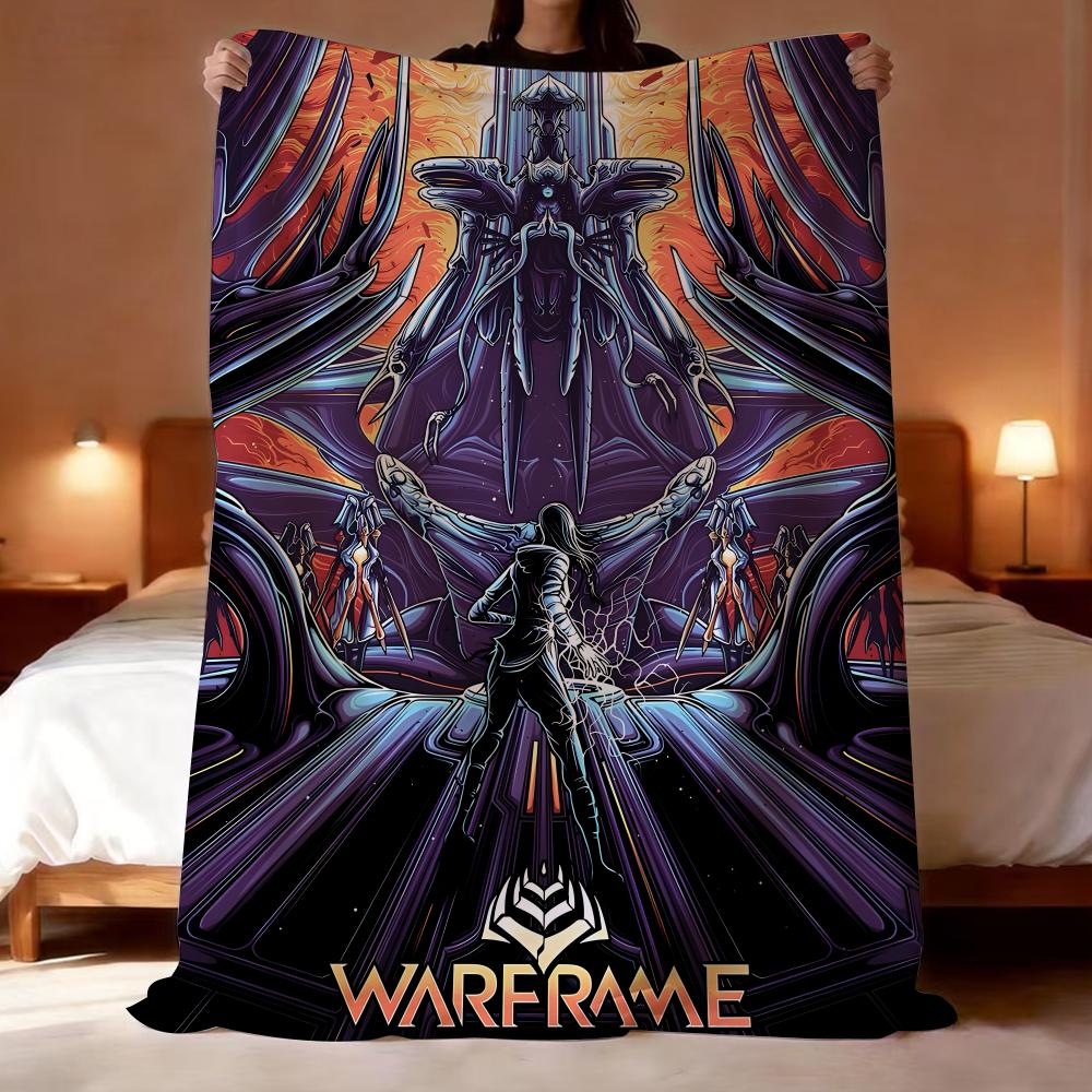 Popular Games Warframe Throw Lightweight 240g Flannel Blanket Soft Skin-friendly for Summer Cooling 75X95CM