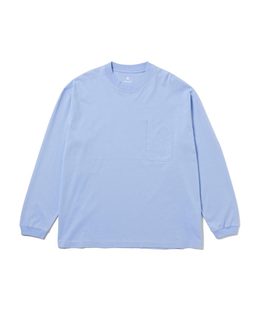 Organic Mercerized Long Sleeve Size M [Snow Peak] T-Shirt CS-26SU005 Long-sleeved T-shirt, Men's/Women's, Blue,