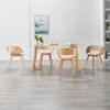 Dining Chairs, 4 Pcs, Cream, Bentwood And Eco-Leather