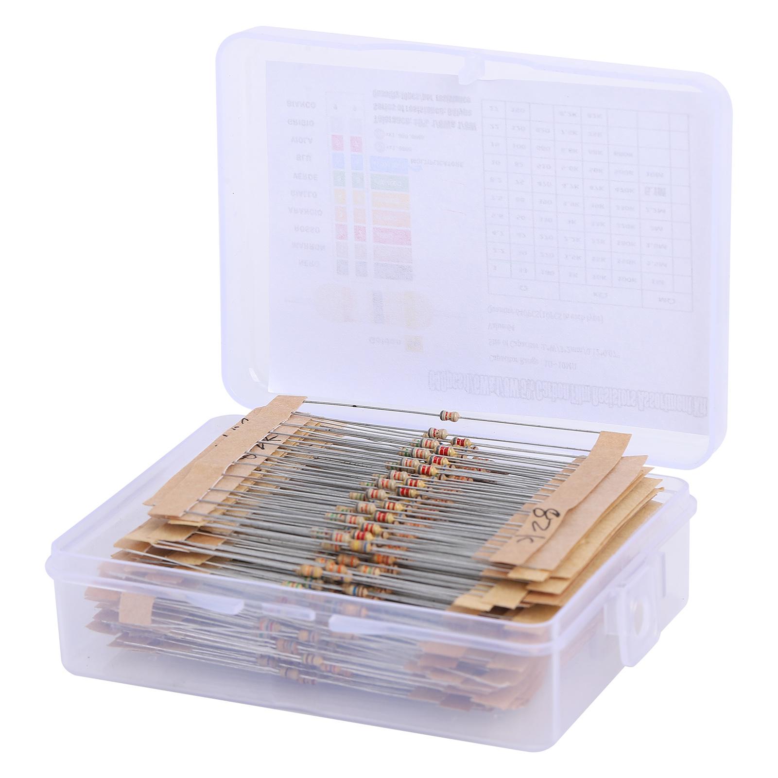 

640Pcs Resistor 64 Values 5percent Carbon Film 1 Ohm 10M Ohm 1 6W Assortment Kit Set Pack for DIY
