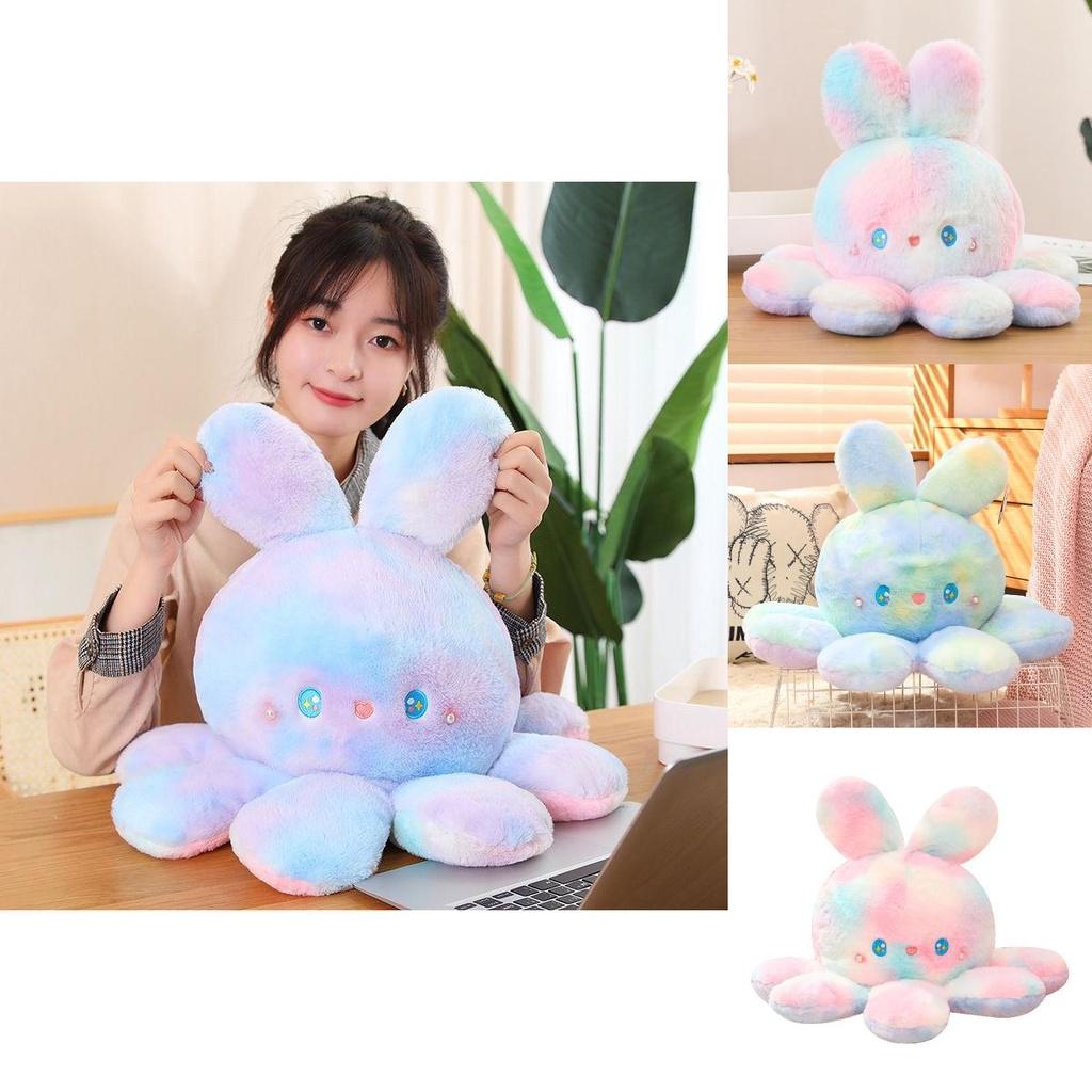 Adorable Reversible Octopus Plush Toy Animal Rabbit Kids Birthday Gift