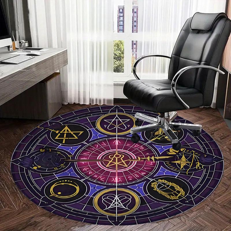 1pc Office Carpet Chair Mats Magical Seal Symbols Perfect for Decorating Office Chairs, Living Rooms, Or Bedrooms.YDT085