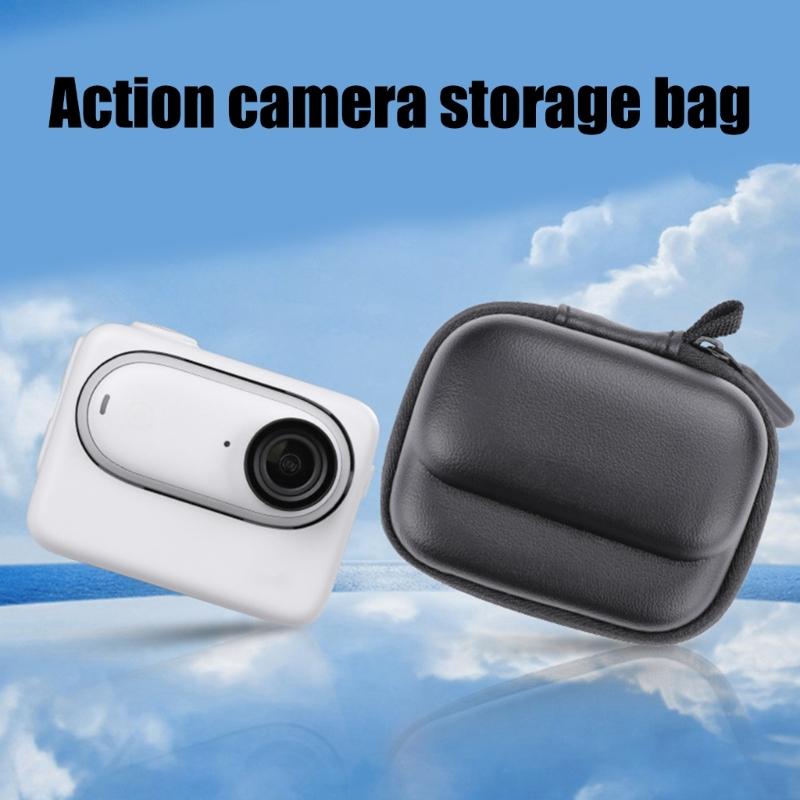 Lightweight Camera Case for 360 GO 3/GO 3S, Waterproof EVA Storage Bag With Secure Lens Slot (Black)
