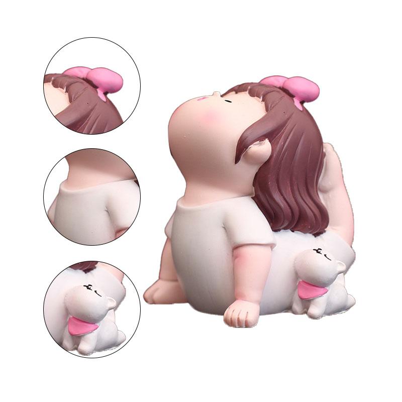 Yoga Girl Figurine Cartoon Lovely Cute Fashionable Decoration Yoga Pose Girl Ornament for Car Type