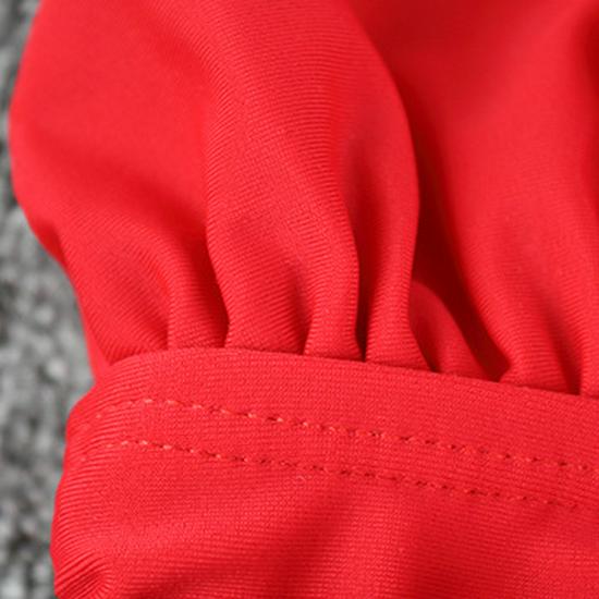 European & American Women's Plus Size Deep V Cross-Back Swimsuit